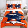 3 pz Denver Broncos Casco & Logo Cavallo Bronco Strisce Arancioni Decorazione per la Casa Set Biancheria da Letto-Tuta Universale a Tre Pezzi per Camera da Letto, Camera degli Ospiti, Soggiorno