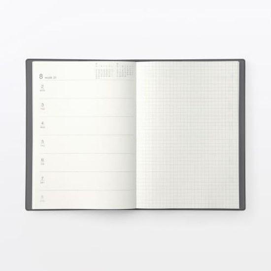Muji Montag Start Monats-Wochen-Planer Start Dezember 2026 A5 Dunkelgrau