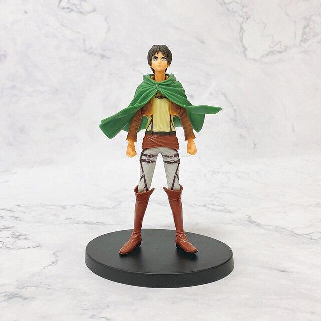 18cm Attack on Titan Eren Jaeger Anime Figure Shingeki No Kyojin Levi Ackerman Action Figure The Armored Titan Figurine Doll Toy