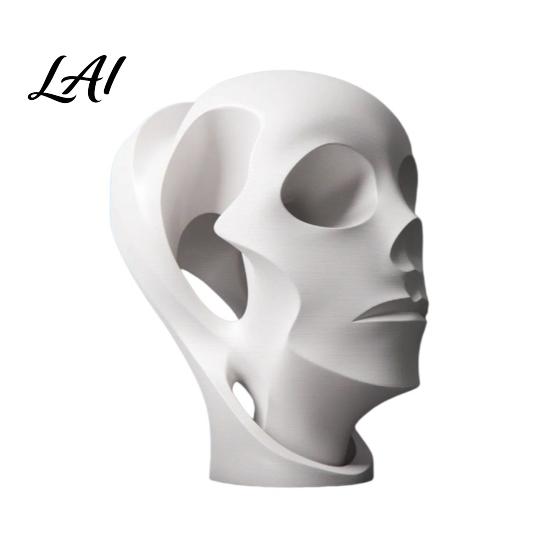 Small And Large Ornaments Decorative Ornament Abstract Face Design Sculpture Matte White Clean Neat Texture Decor High-Toughness Display Figurine S белый
