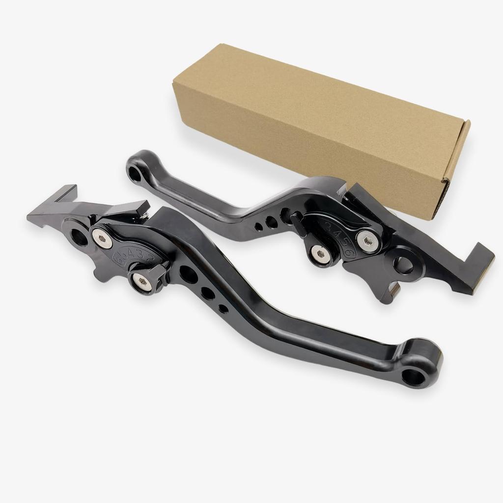 Motorbike Brake Lever,1 Pair Universal Adjustable Aluminum Modification Double Disc Clutch Brake Levers for Most Motorcycle Scooter Electric Bike