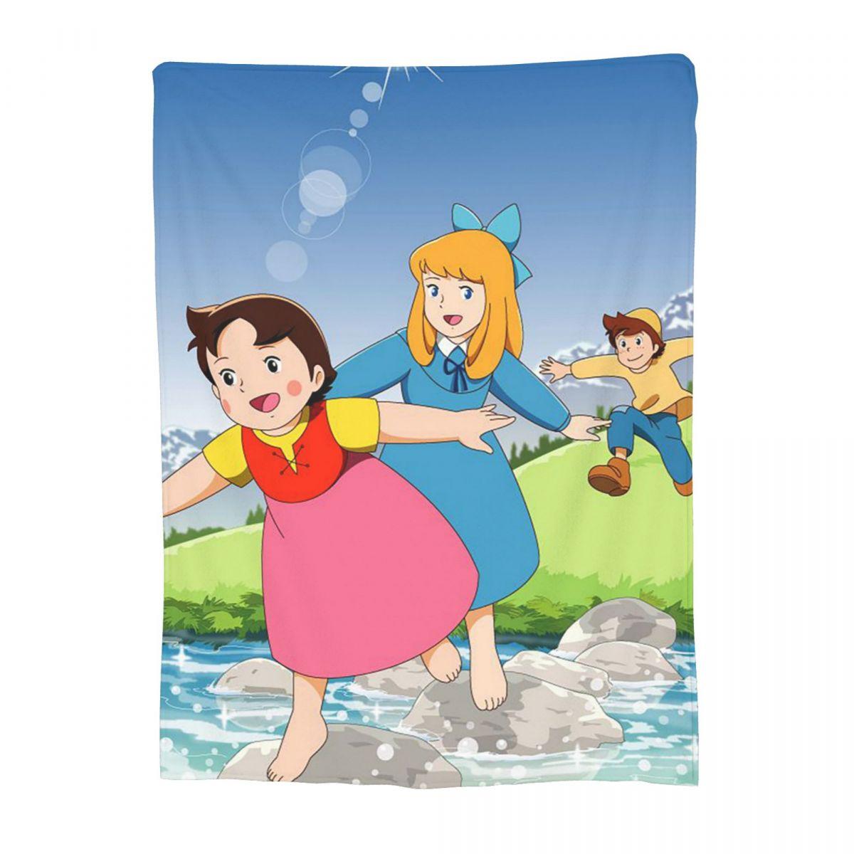 

Heidi Girl Of The Alps Anime Blankets Soft Warm Flannel Throw Blanket Plush for Bed Living room Picnic Travel Home Couch 30x40in