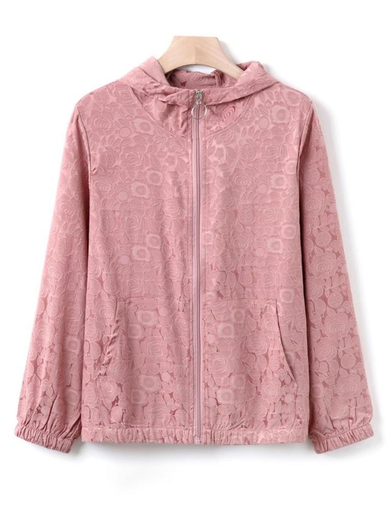 2026 Women's Casual Outdoor Sun Protection Hooded Jacket - Solid Color, Lightweight, Zipper Closure