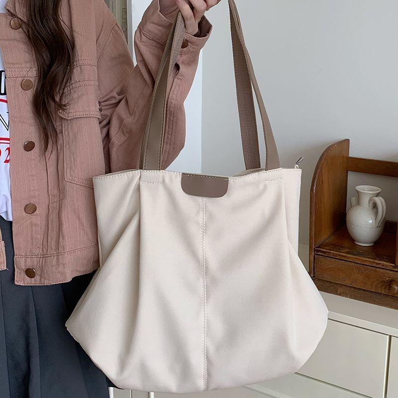 Casual Versatile Shoulder Bag New Large-capacity Canvas Bag Tote Bag Female College Students Class Commuter Bag Tide