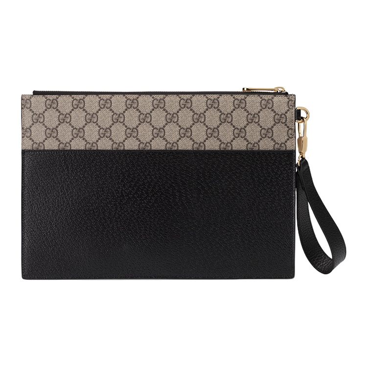 Gucci Hollow Interlocking Double G Logo Zipper Handbag Men Handbags Black 723320-K9GSG-9769