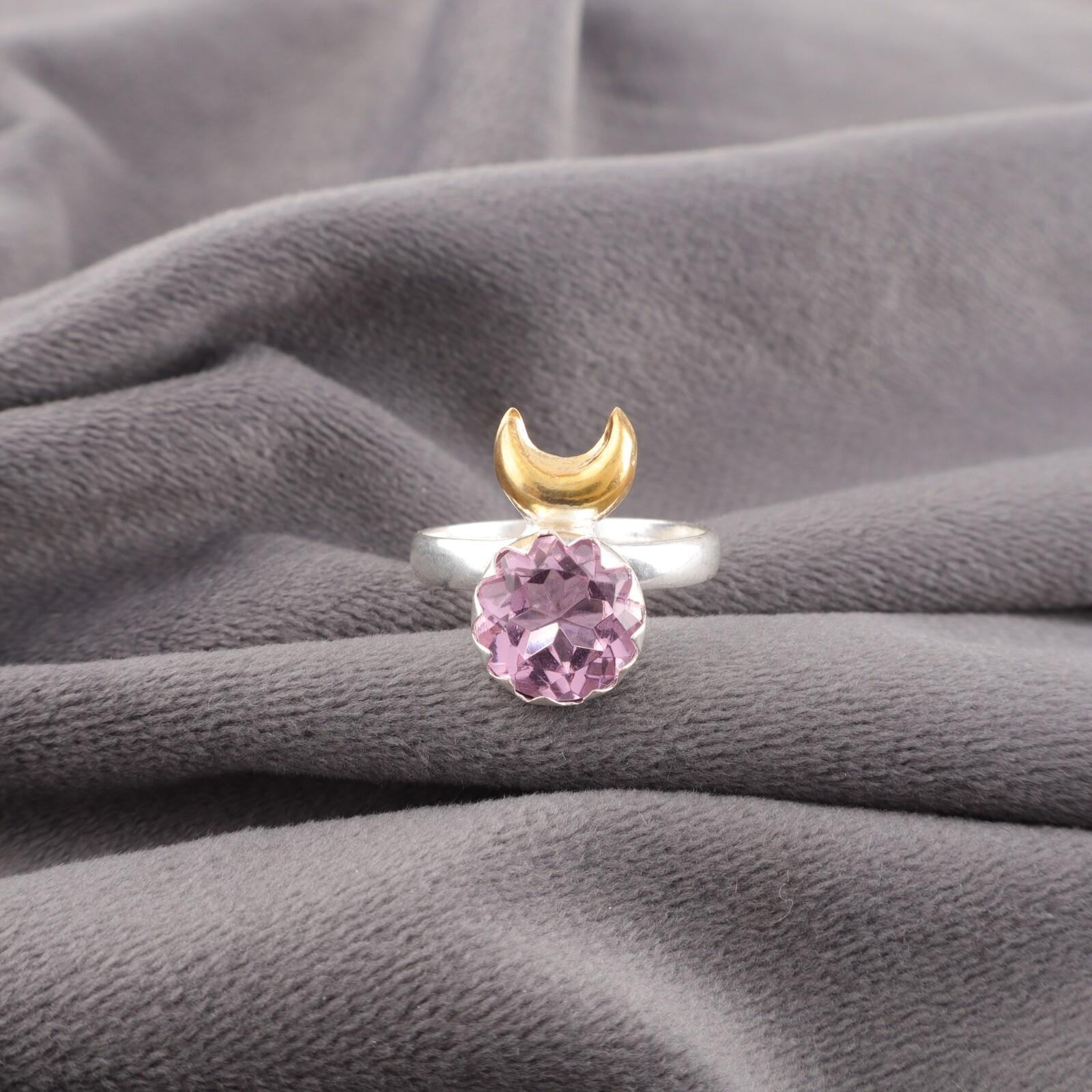 

Morganite Gemstone 925 Sterling Silver Jewelry Handcrafted Trendy Ring For Her RR-58-8 13