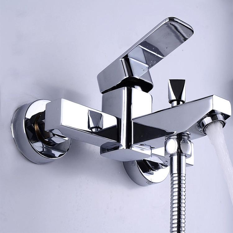Sanlian Bathroom Shower Faucet Square Bathtub Faucet Bathroom Electroplated Copper Faucet Basin