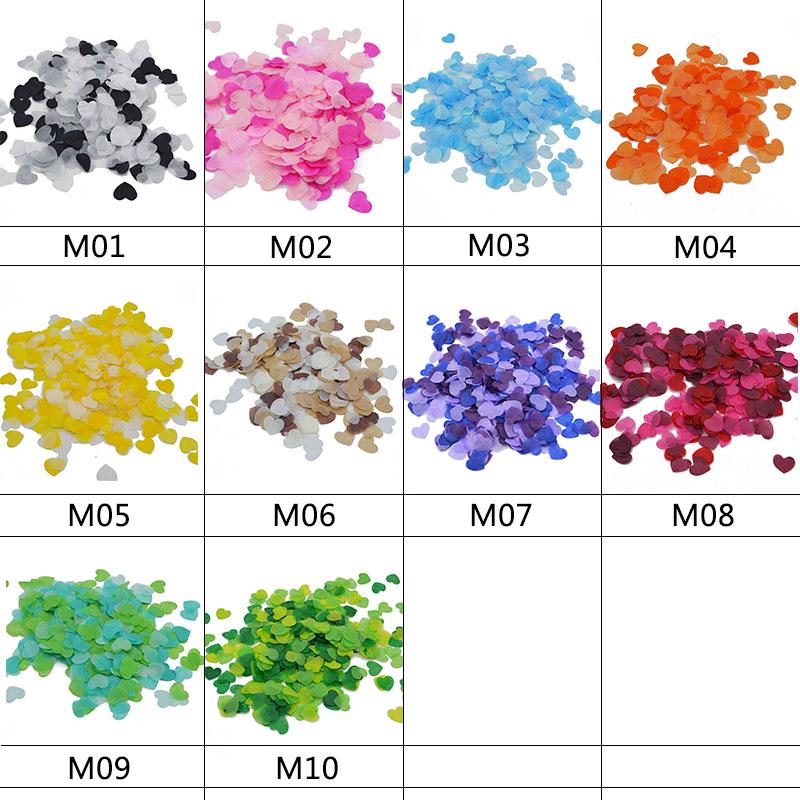 2.5cm 1000pcs Heart Shape Multicolor Paper Confetti Balloon Filler Table Decoration Engagement Event Party Supplies