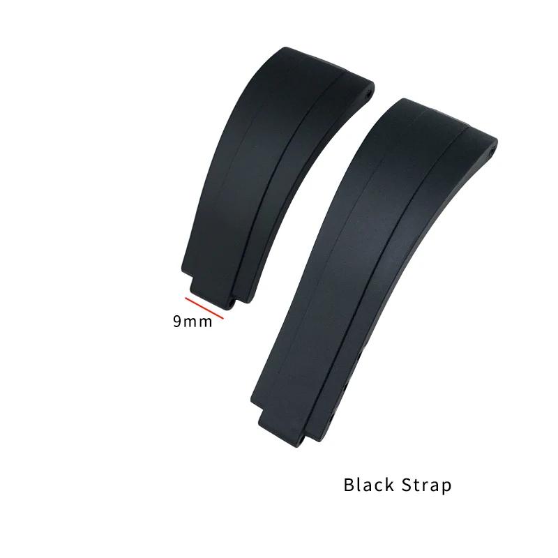 20mm 21mm Rubber Watchband for Rolex Daytona Submariner Oysterflex Silicone Watch Strap Glide Lock Deployment Buckle 20mm