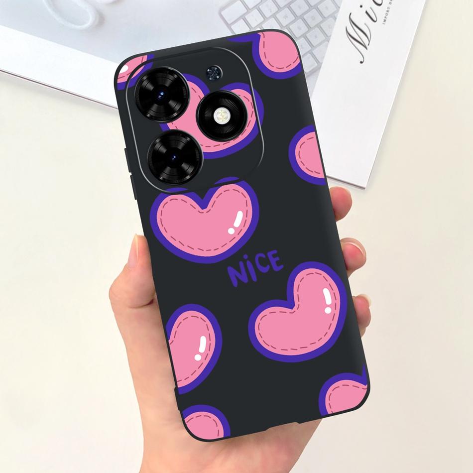 For Tecno Spark Go 2024 Case Cute Flower Love Pattern Candy Color Soft Silicon Slim Phone Back Cover For Spark Go (2024) BG6