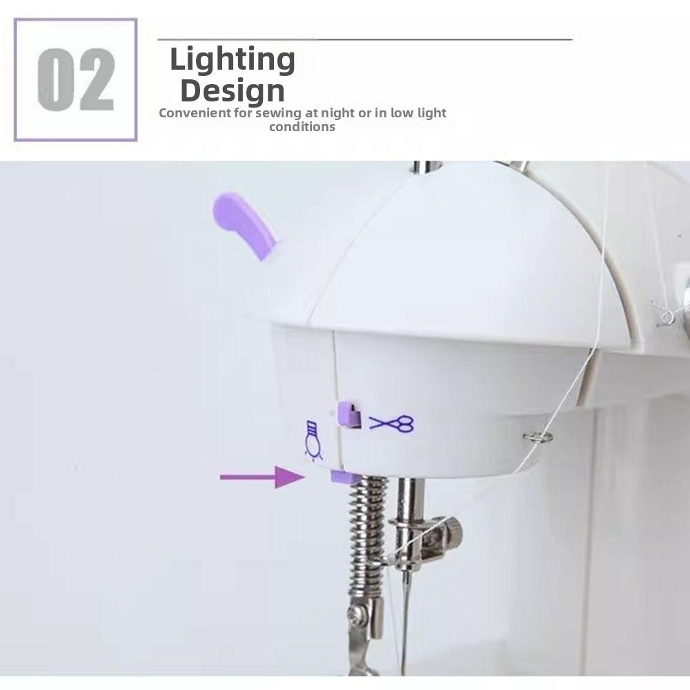 Foot Pedal Electric Sewing Machine LED Light Portable Sewing Machine Mini Sewing Machine  Beginners