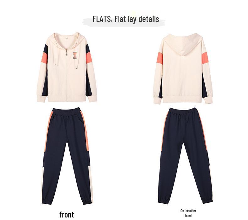 Autumn Casual Sports Set: Korean Style Hoodie Two-Piece for Junior High Girls