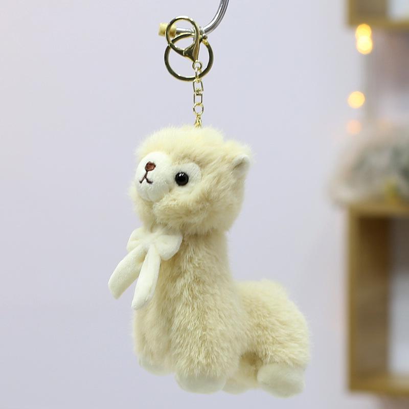 Portachiavi e Ciondolo Pecorella in Peluche Alpaca-Cashmere - Mascotte Coppa del Mondo USA/Canada/Messico