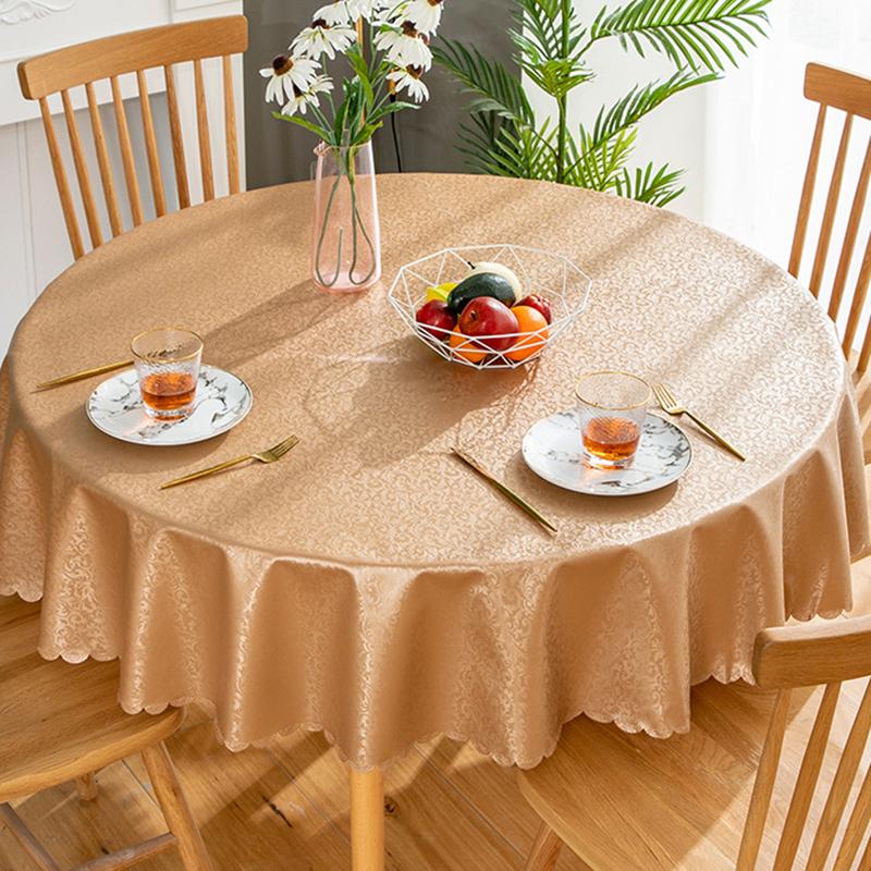 Round PVC Tablecloth Waterproof Insulate Plastic Oilproof Printed Pattern Wedding Party Restaurant White Table Cloth Decoration