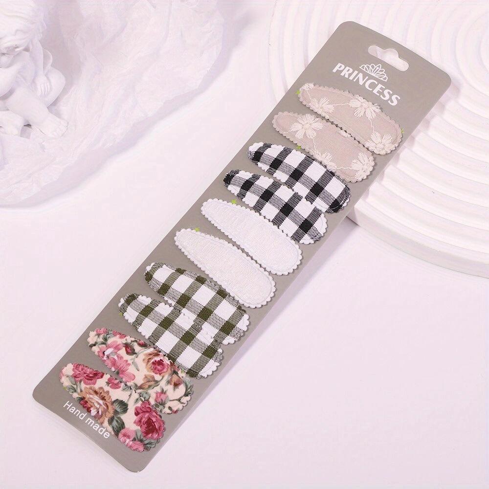 Variety Printing Bb Clip Set Small Fresh Embroidery Edge Clip Macaron Fabric Hair Accessories 2760
