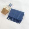 Mary 300g imitation cashmere tassel scarf women's winter solid color thickened warm shawl Japanese scarf
