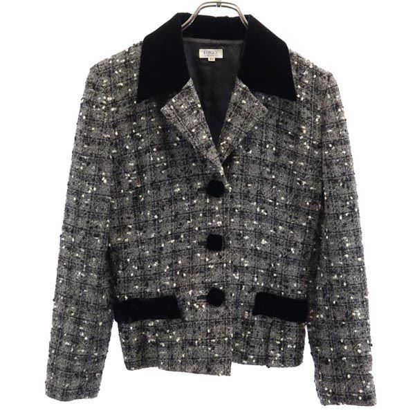 

FOXEY Сделано в Японии 100% шерсть Комбинезон с ручками Жакет приталенного кроя с длинным рукавом Женский Б/у