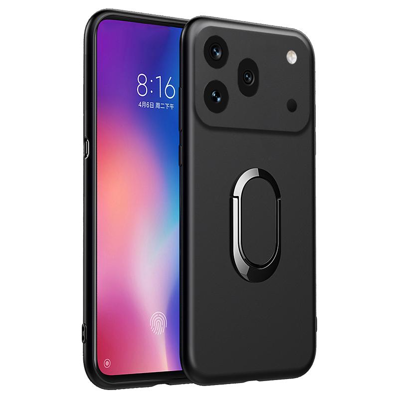 For Honor 600 Pro Case Finger Metal Ring Kickstand Phone Case Car Holder Matte Soft Silicone Housing for Honor 600 Pro Phone Casing