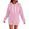 Women's Loose Long Sleeved Solid Color Hooded Sweatshirt With Velvet Drawstring