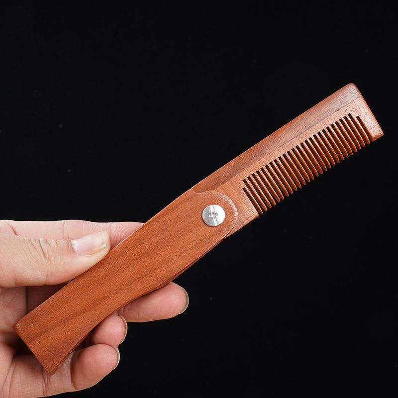 Sandalwood Folding Comb Mini Portable Travel Hair Brush for Women Daily Use Home Beauty Styling Gift