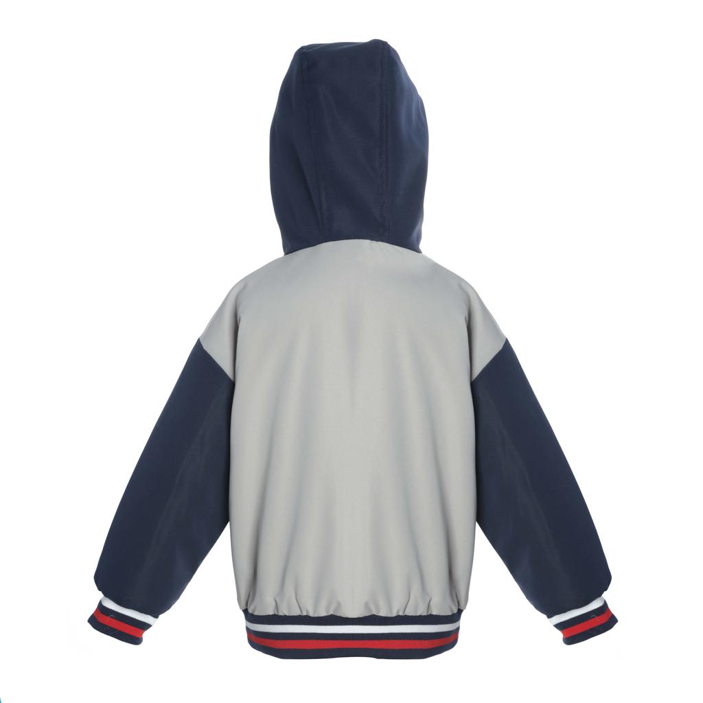 Modische rote Baseballjacke für Kinder mit warmem Fleecefutter