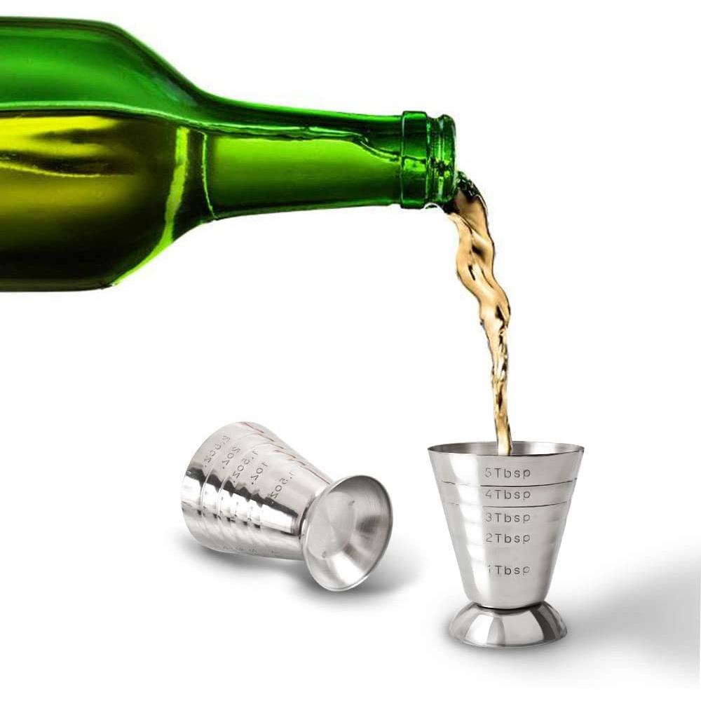 75ml Jigger Bar Edelstahl Magischer Messbecher 304 Cocktail Unzen Messbecher Mit Skala Multifunktions Cocktail Bar Werkzeug