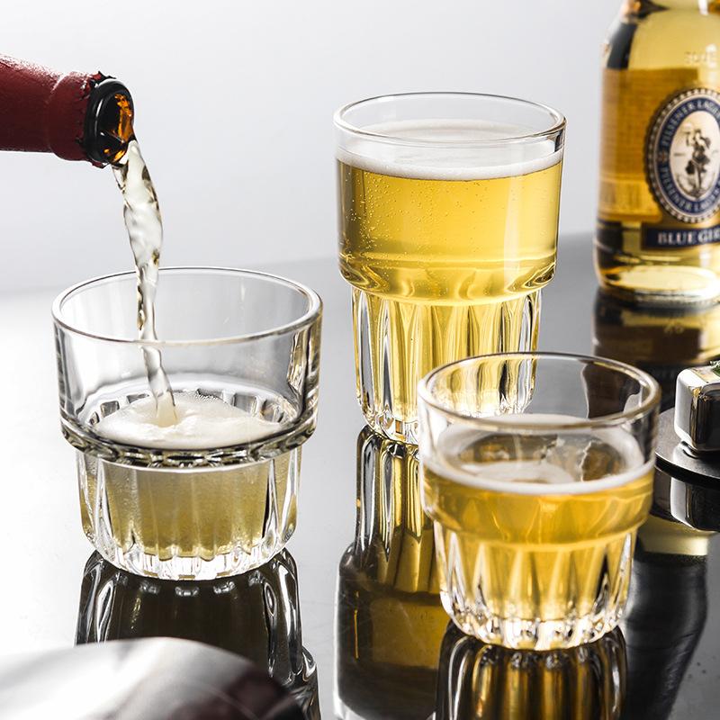 Cocktail Cups Thick and Stackable Glass Cup Beverage Cup Creative Foreign Wine Cup for Bar Home Whiskey Cup Restaurant Tea Cup