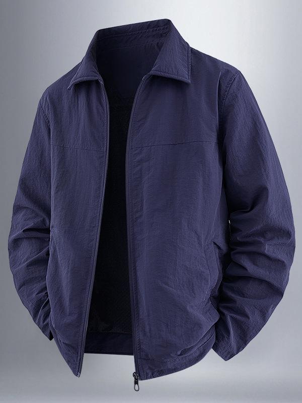 Men's Windproof Lapel Coat: 2025 New Style Solid Color Loose Casual Business Jacket for Spring & Autumn