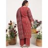 Tissu Donna Plus Cotone Puro Stampato Kurta & Palazzo con Dupatta ( Marrone )
