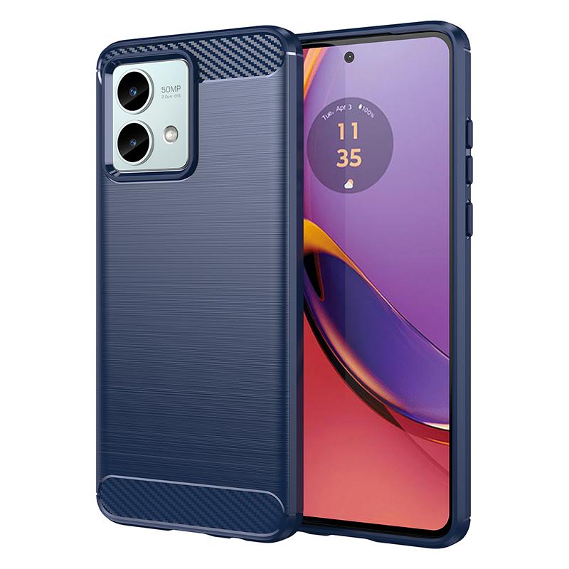 

For Motorola Moto G84 5G Case TPU Shell Phone Cover with Carbon Fiber Texture Blue