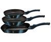 Set Of 3 Granite Frying Pans 20/24/28Cm Berlinger Haus Bh-6140 Aquamarine