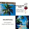 Open One Pc1 Tropical Beach Landscape Bathroom Curtain Digital Print Polyester Shower Curtain No Punching Super Wide Ring-Shaped