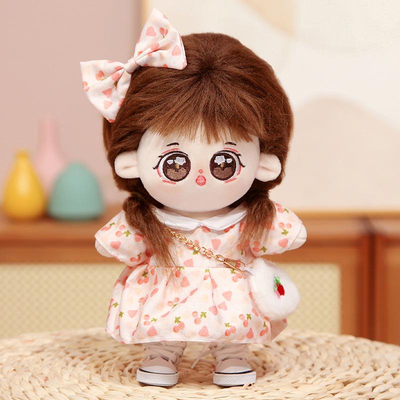 20cm Cotton Doll with Clothes Plush Doll Girl Dress Up Doll Girl Couple Celebrity Gift