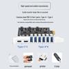 Qishao PCIe To 6-Port USB 3.0 + 2-Port Type-C USB 3.2 Gen1 Expansion Card