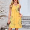 Women's Casual Fashion Breathable Floral Printed Vest Dress With Pockets