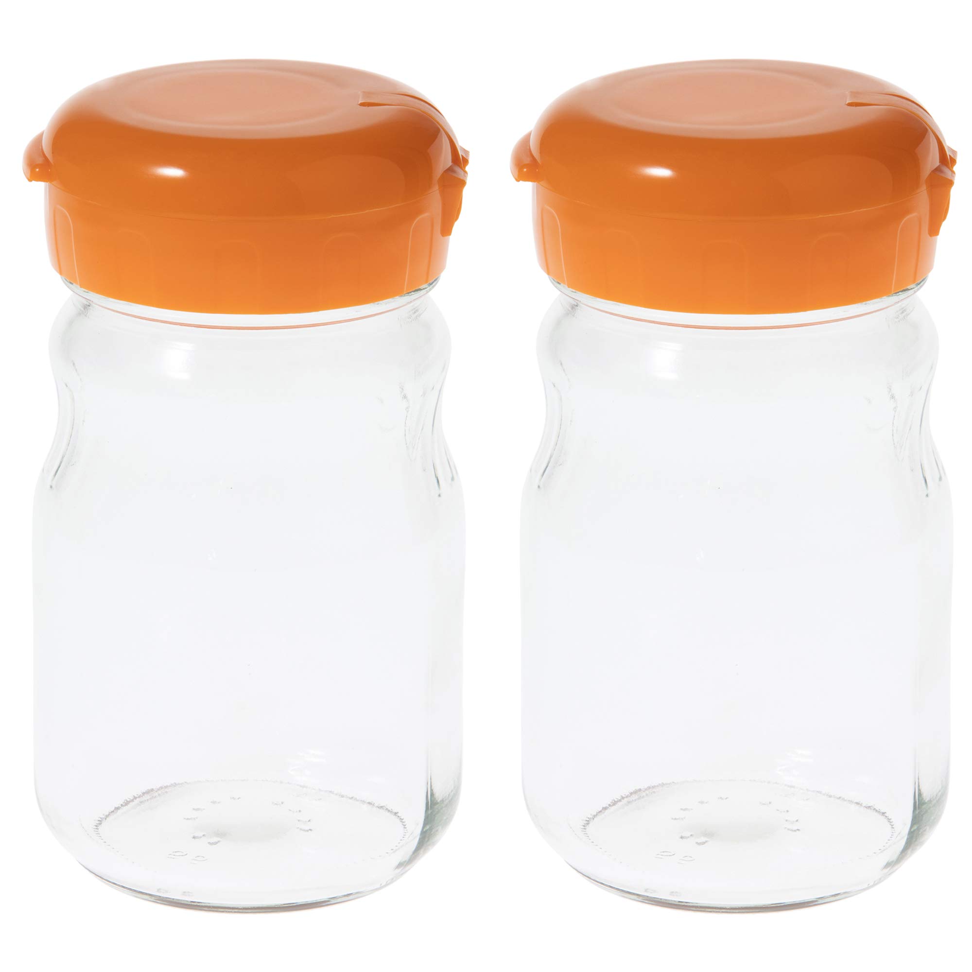 Toyo Sasaki Glass Pot for Set of Made in Glass Glass Storage Plum Fruit Wine 2-Way Pickling, Orange, 485ml, 2, Japan, Bottle, Container, Jar, Bottle,