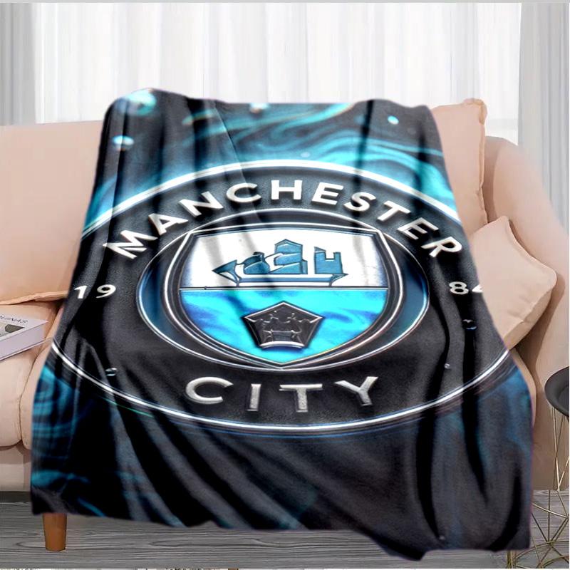 Couverture imprimée City Football Club Couvertures douces en flanelle pour canapé lit Cadeaux pour hommes femmes Couverture de pique-nique Cadeaux de Noël