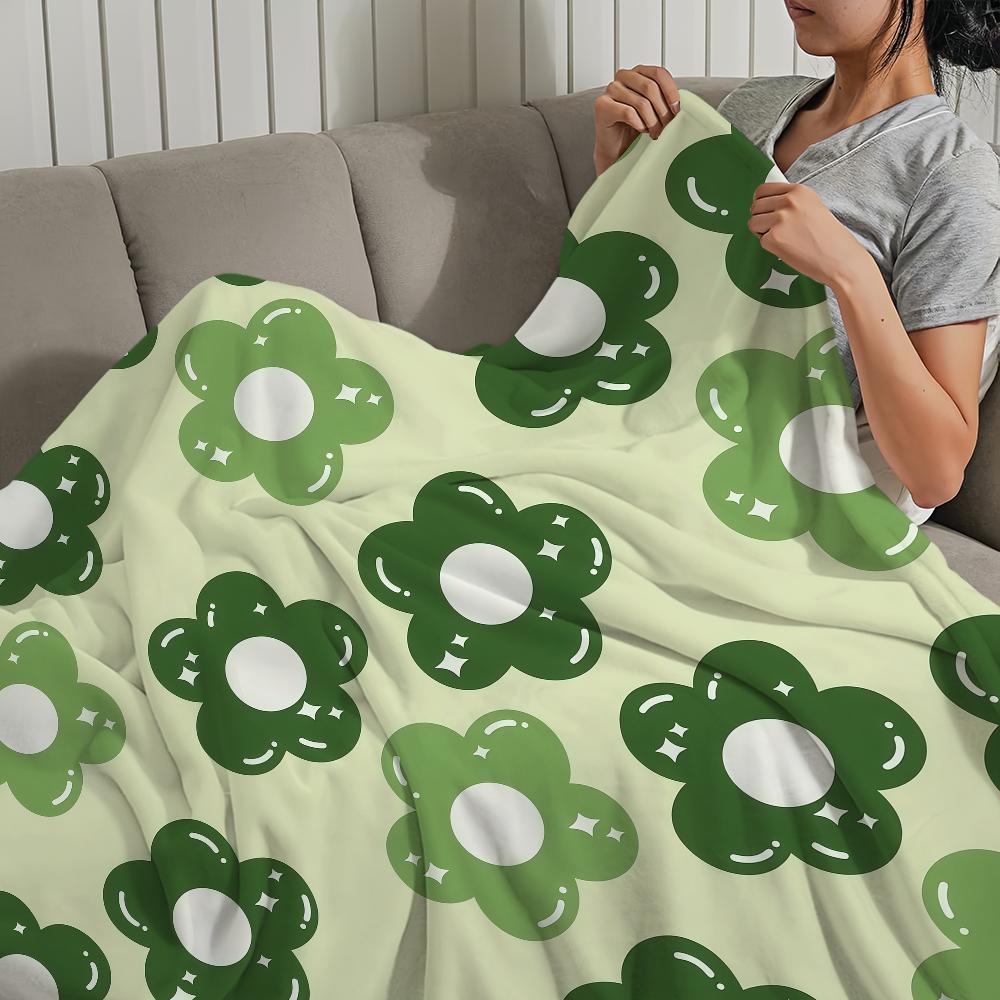 Cute F-Flower C-Cartoon Blanket For Soft Throw Blanket for Picnic Bed Sofa Home Bedroom Cozy Warm Comfortable