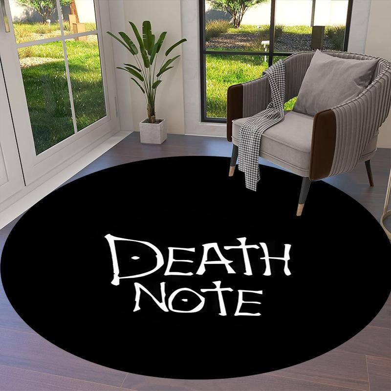 Death Note Round Area Rug,Carpet Rug for Living Room Bedroom Sofa Playroom Decor,Non-slip Floor Mat