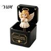 Holiday Desktop Decoration 3D Printed Christmas Pop-Up Magic Box with Spring Action, Xmas Elements/Angel/Star Star of Bethlehem Gift Ornaments,