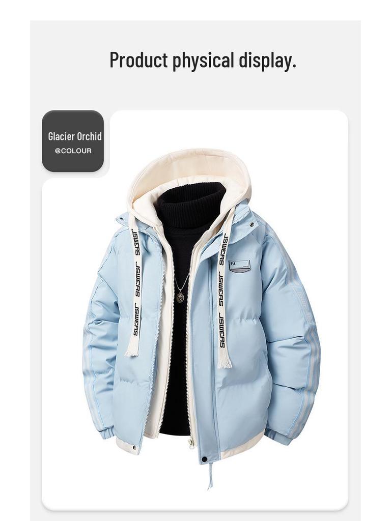 2025 Autumn/Winter Stylish Thick Warm Hooded Cotton Jacket - Wear-Resistant Loose Fit for Couples