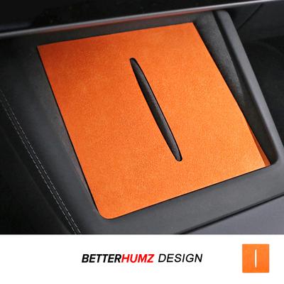 For Tesla 2018- Model 3 Highland Y Juniper Made of Alcantara Wireless Charge Panel Trim Sticker Cup Mat Car Interior Accessories