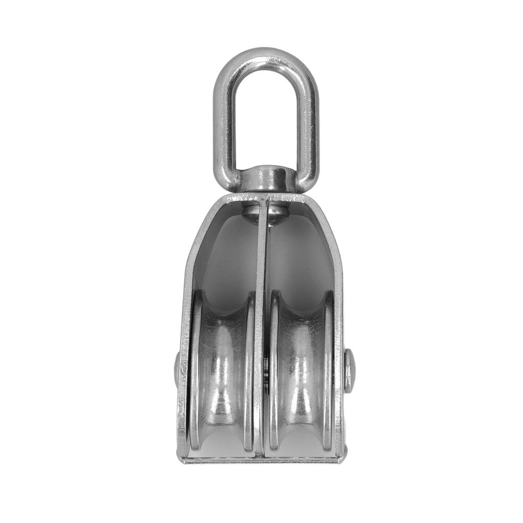 50mm 2.0in Marine Pulley Double Roller 400kg Loading 304 Stainless Steel Heavy Duty for Yachts Boats