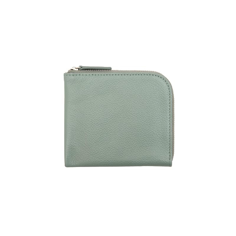 

[Business Leather Factory] L-shaped zipper wallet Water repellent original leather cow leather unisex compact Holds 10 cards coin purse YKK zipper