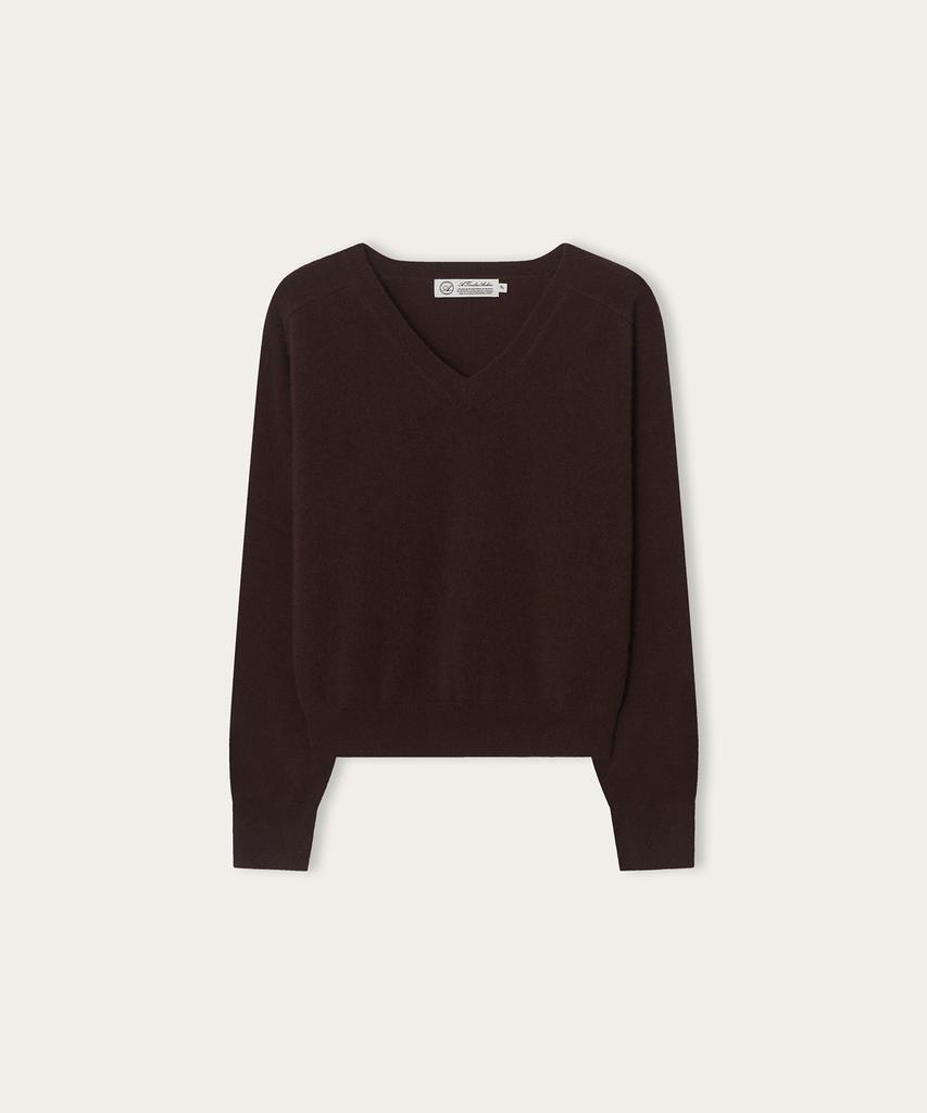 ATA Cadiz Wool Cashmere V-Neck Pullover_Brown