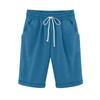 Dames Casual Losse Strandbroek Kleur Losse Casual Vijfde Broek Zakken Linnen Korte Broek