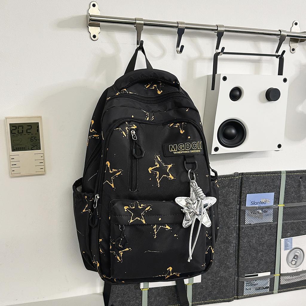 Schoolbag new ins style high value backpack printing junior high school student schoolbag male college style travel trendy cool backpack