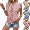 Women's Fashionable Color V,neck Vest With Ruffle Edge Short Sleeved Shirt Top