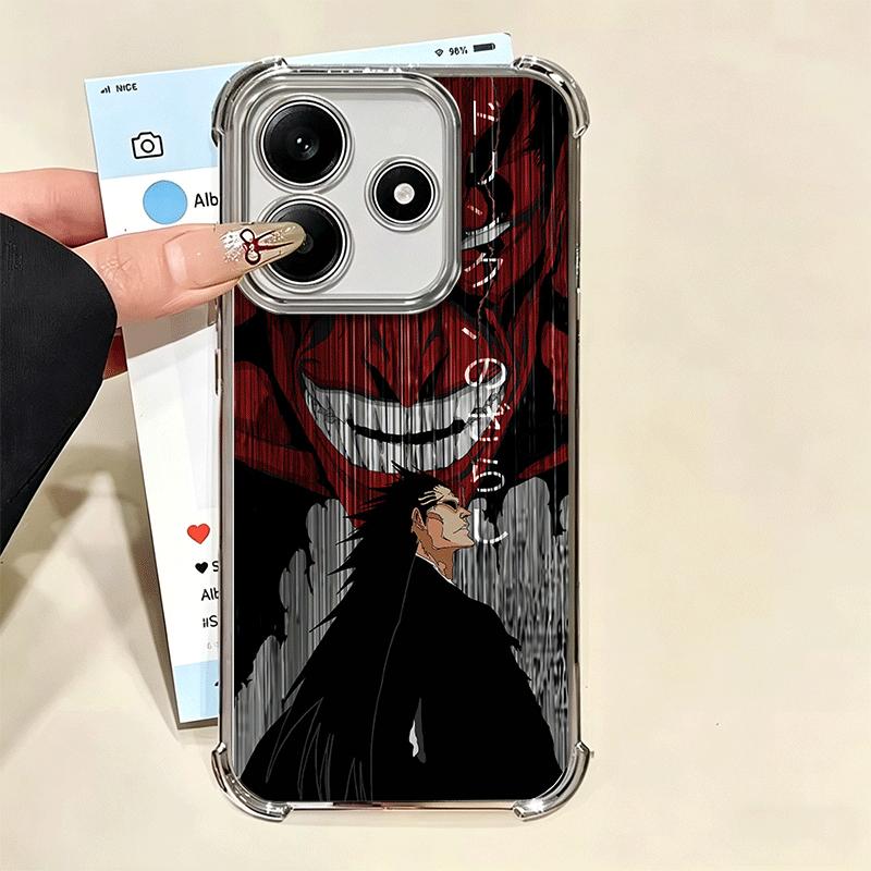 Bleach Zaraki Kenpachi Plating Phone Case For Xiaomi Redmi Note 14 15 Pro Plus 13 12 11 11S 11T 10 9S 9 5G Anti-Fall Airabag Cov