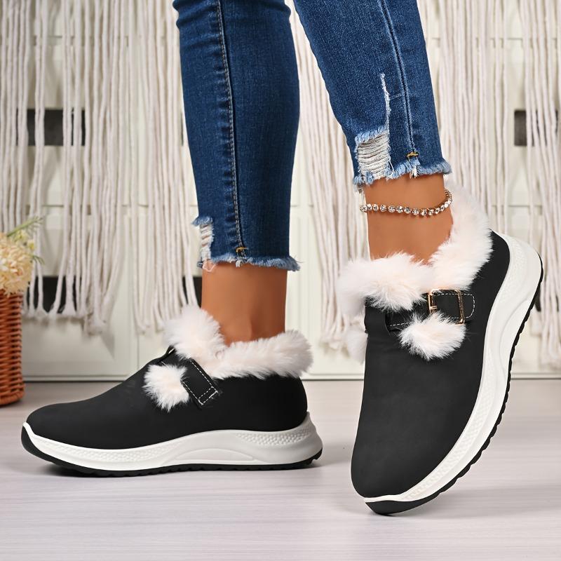 Women'S Slip-On Snow Boots Lightweight Warm Winter Shoes with Cushioned PVC Sole